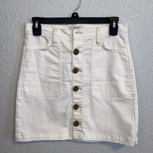 Plain White Jean Skirt